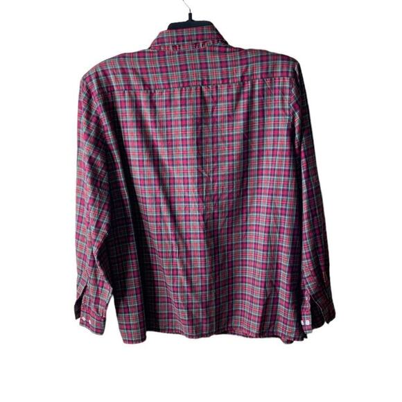 Allison Daley Blouse Button Up Shirt Women Size 1X Long Sleeves Plaid Multicolor - Picture 2 of 5